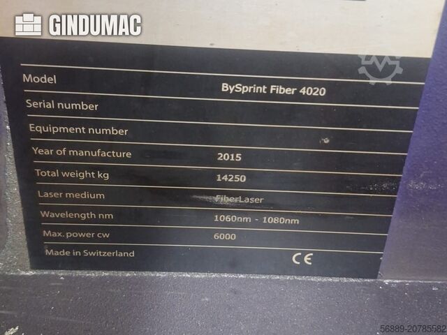 Fiber Laser Cutting Machine Bystronic Fiber 4020 6KW