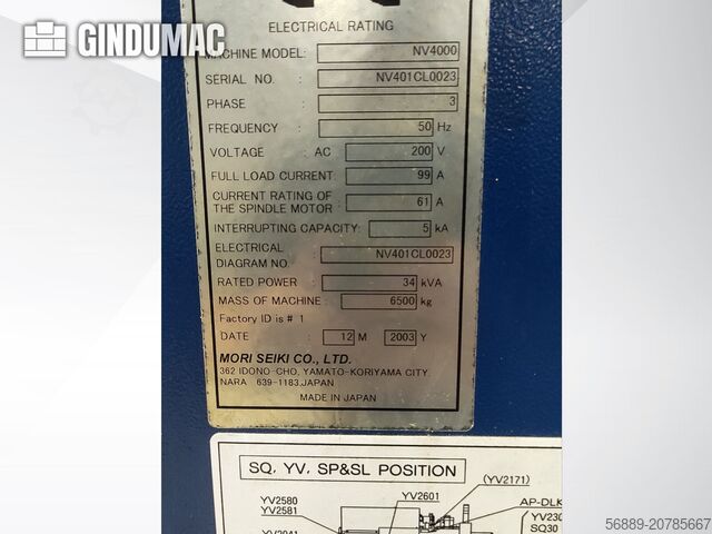 VERTIKALES BEARBEITUNGSZENTRUM MORI SEIKI NV4000
