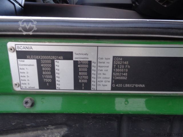 Abrollkipper SCANIA G420 8x2 Hiab Abroller Retarder Klima