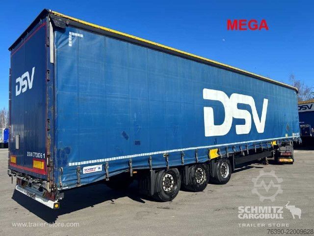 Open semitrailer with tarp Schmitz Cargobull Semitrailer Curtainsider Mega