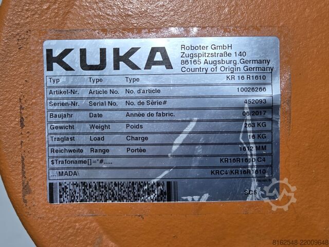 Industrial robot KUKA R1610 KRC4