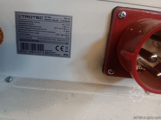 Industrial electric heater 15 kW (3 units available) Trotec TDS 75 R
