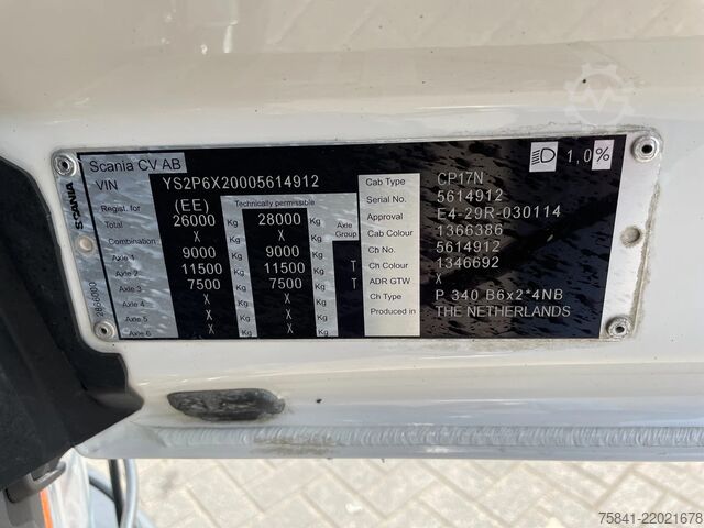 Crane truck Scania P340 P340 XT Atlas 96.3E - A3L laadkraan + VDL ...