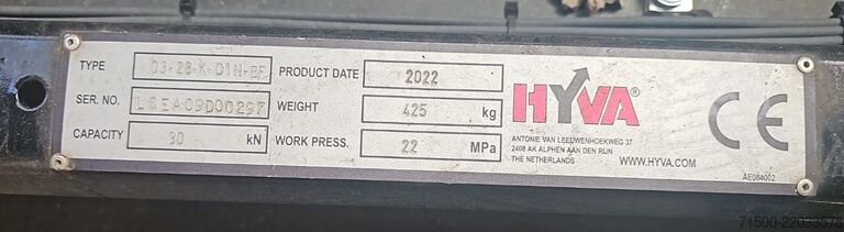Titan city hooklift device Hyva 03-28-K-DIN-BF