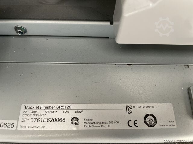 Digital print machine Ricoh Pro 8320 incl. booklet finisher, Trimmer TR5050, Vacuum Feed
