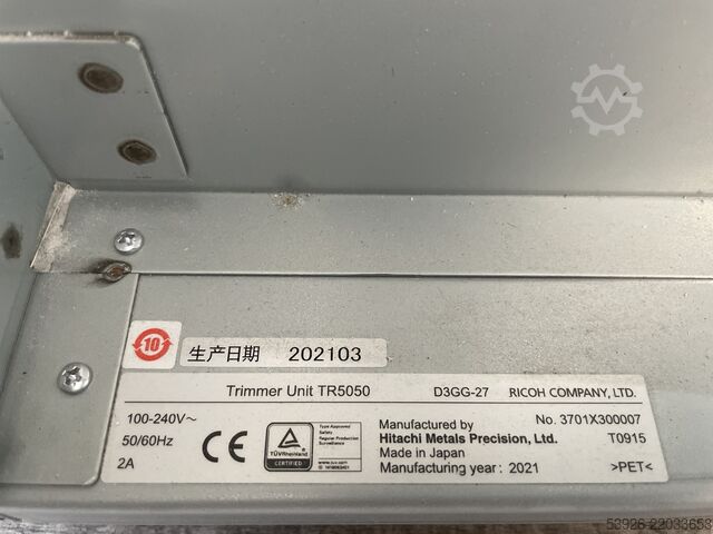 Digital print machine Ricoh Pro 8320 incl. booklet finisher, Trimmer TR5050, Vacuum Feed