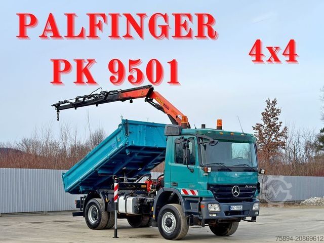Truck mounted crane MERCEDES-BENZ ACTROS 1832 * KIPPER 4,00 m + PK 9501 * 4x4