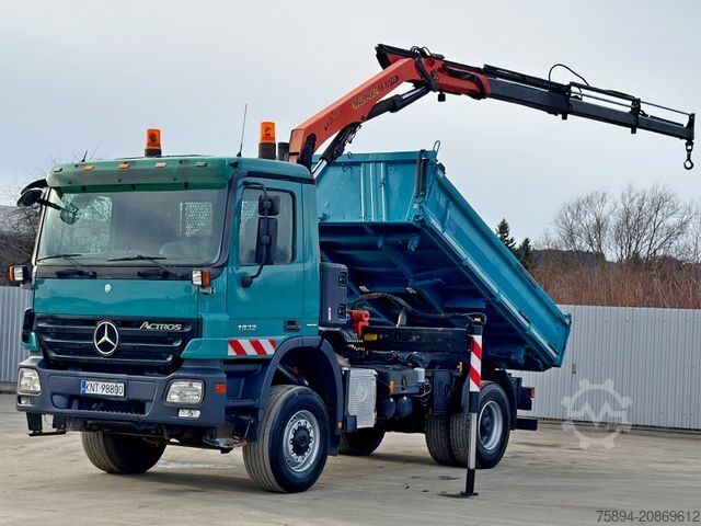 Truck mounted crane MERCEDES-BENZ ACTROS 1832 * KIPPER 4,00 m + PK 9501 * 4x4