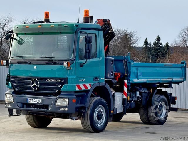 Truck mounted crane MERCEDES-BENZ ACTROS 1832 * KIPPER 4,00 m + PK 9501 * 4x4