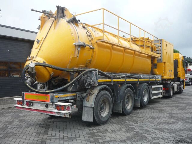 Suction vehicle DAF XF 410 ROC 16.30 Droge stoffen oplegger