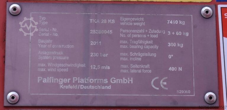 Truck aerial platform Palfinger TKA 28 KS Bison