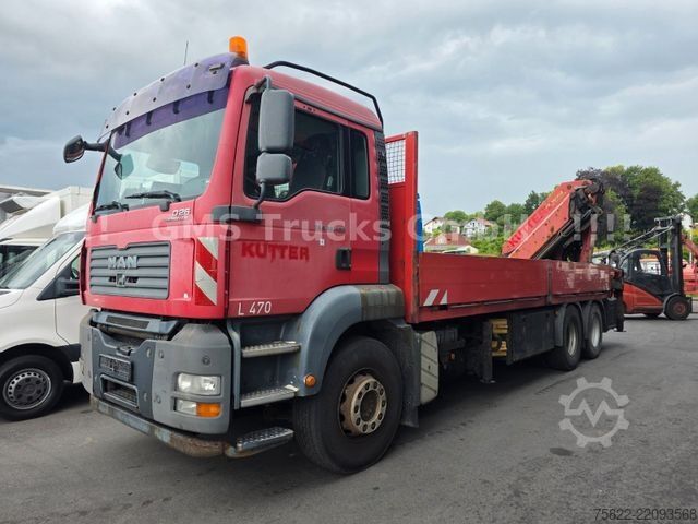 Flatbed truck MAN TGA 26.480 / 6X4 / Palfinger Kran PK 36002