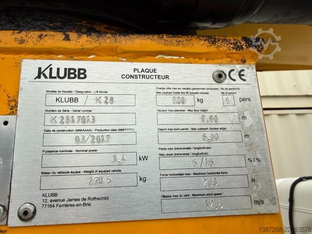 Truck-mounted work platform NISSAN Cabstar 32.12 Klubb K26 Arbeitsbühne /11.8 Meter