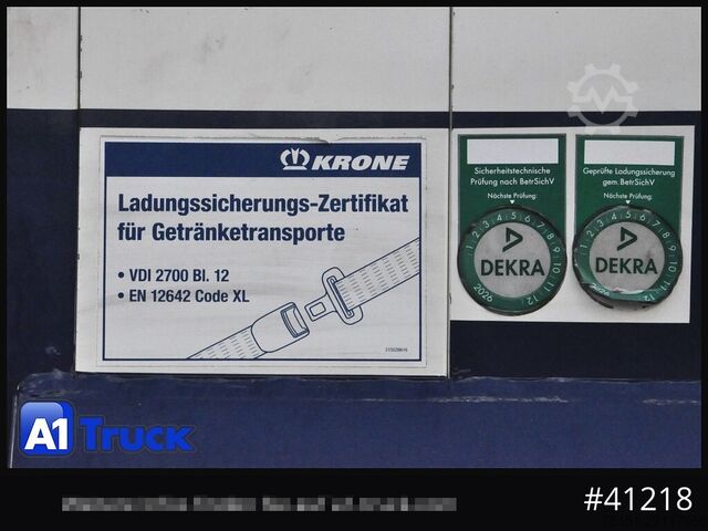 Auflieger mit Pritsche & Plane KRONE SD, Getränke, Safe Curtain, LBW, Lenkachse,