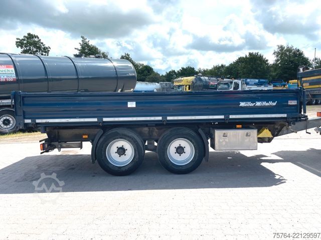 Three-way tipper trailer MÜLLER-MITTELTAL 3-Seitenstahlkipper / Rampen / breite Reifen!