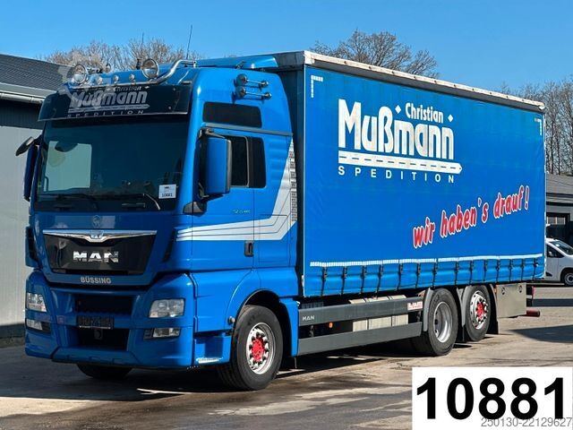 Flatbed truck with tarp MAN TGX 26.440 6x2 BL Plane & Retarder /EDSCHA