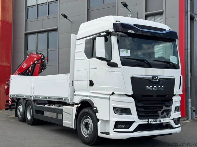 Loading platform MAN TGX 26.520 6x2-4 BL Baustoff-Pritsche FASSI F19...