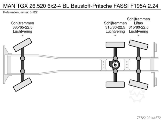 Ladepritsche MAN TGX 26.520 6x2-4 BL Baustoff-Pritsche FASSI F19...