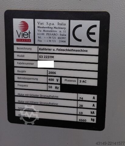 Breitbandschleifmaschine Viet S3 223 TM