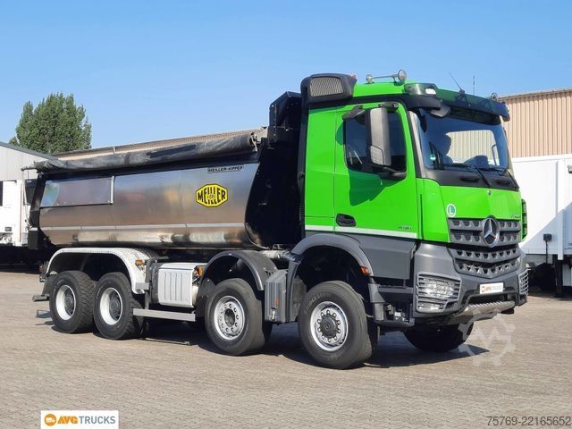 Three-sided tipper truck MERCEDES-BENZ 4151 AK 8X6/4 Meiller Thermo-Kipper Retarder