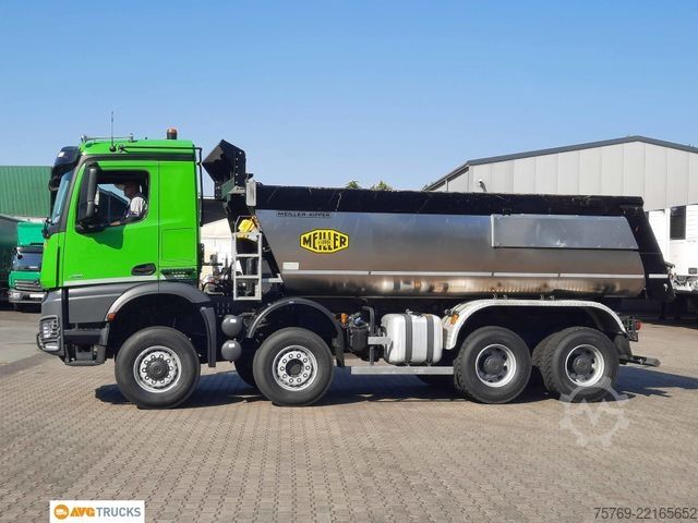Three-sided tipper truck MERCEDES-BENZ 4151 AK 8X6/4 Meiller Thermo-Kipper Retarder