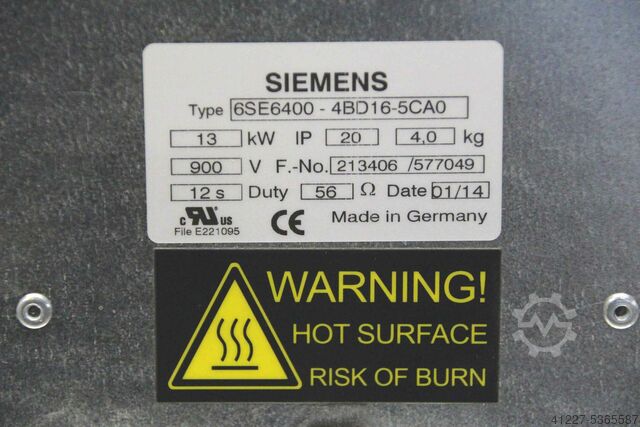 Braking resistor Siemens 6SE6400-4BD16-5CA0
