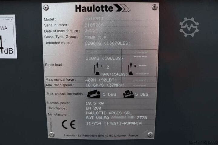 Articulated boom lift Haulotte HA16RTJ Valid Inspection, *Guarantee! Diesel, 4x4