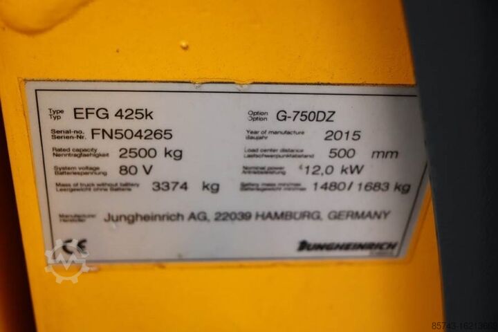Forklift Jungheinrich EFG425K Valid inspection, *Guarantee! Electric, Li