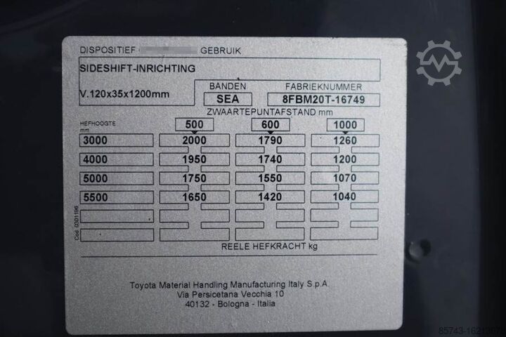 Forklift Toyota 8FBM20T Valid inspection, *Guarantee! Electric, 47