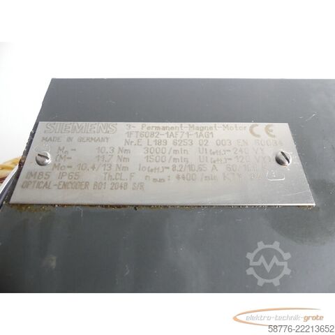 Steuerung Siemens Stator für 1FT6082-1AF71 Motor SN EL189625302003