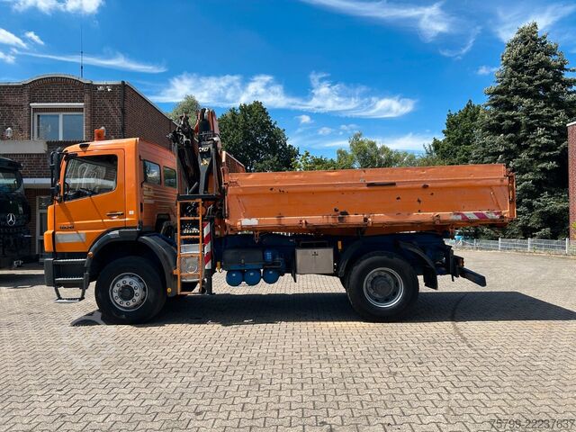 Three-sided tipper truck MERCEDES-BENZ 1828 3Skipper + PKG 12001 Kran 4x2