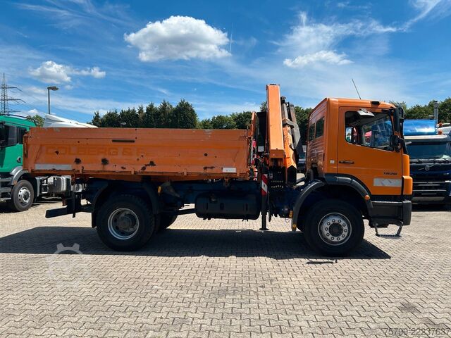 Three-sided tipper truck MERCEDES-BENZ 1828 3Skipper + PKG 12001 Kran 4x2