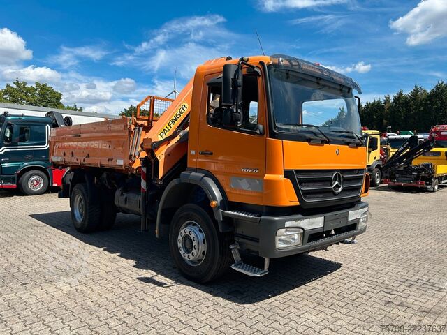 Three-sided tipper truck MERCEDES-BENZ 1828 3Skipper + PKG 12001 Kran 4x2