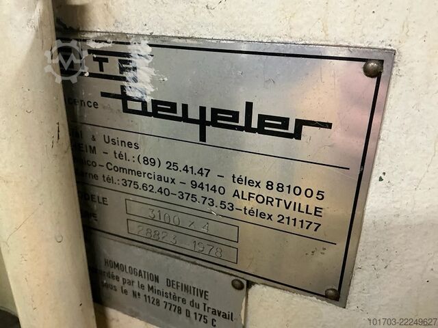 Hydraulic Shear SAGITA BEYELER 3000 x 4