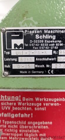 Kniehebelpresse Schling UNI-2-PN-K