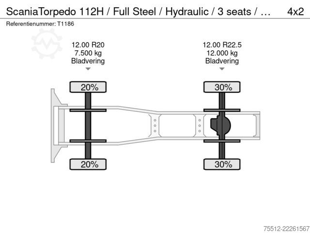 Standard-SZM Scania Torpedo 112H / Full Steel / Hydraulic / 3 seats...