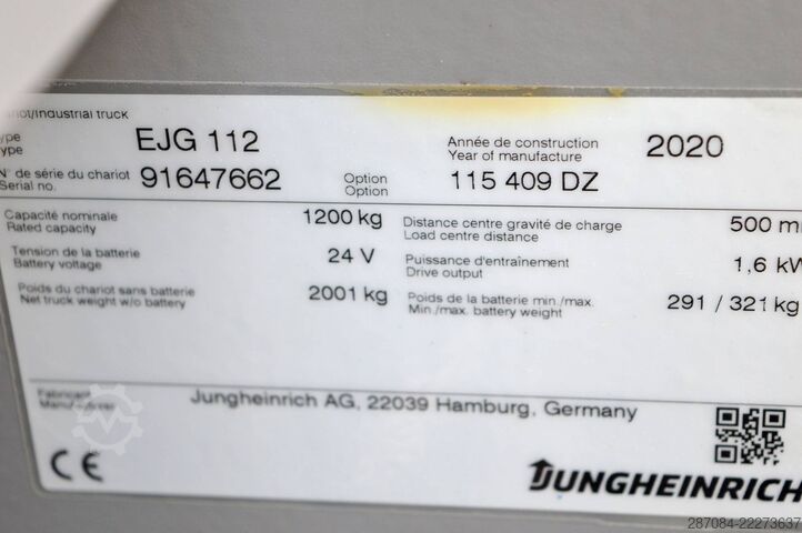Hochhubwagen Jungheinrich EJG 112