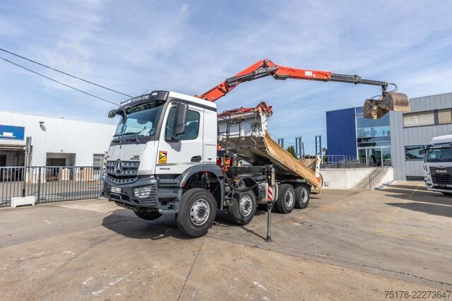 Tipper with crane Mercedes-Benz ACROCS 3243 BB+BIBENNE+ BAE HYDR+FASSI 16T/m+2EXT