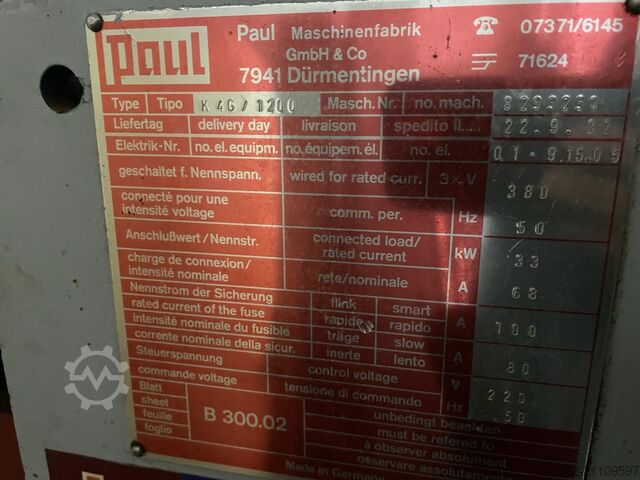 Vielblattsäge Paul K 4 G / 1200