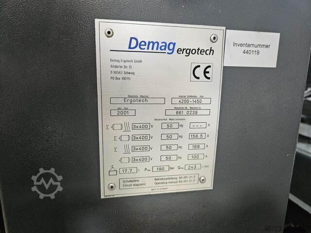 Injection molding machine DEMAG ergotech 420-1450h/320r