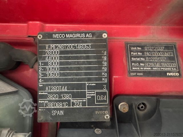 Dreiseitenkipper LKW IVECO Stralis AT260T44 6x4 Kipper Kran Pakfinger 16052