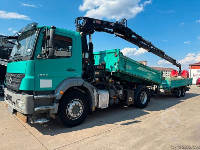 Dreiseitenkipper LKW MERCEDES-BENZ AXOR 1833*HIAB KRAN 12 M*MEILLER* MIT ANHÄNGER *
