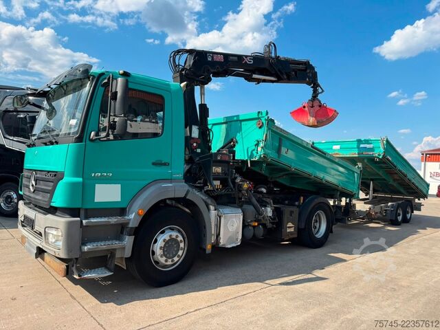 Dreiseitenkipper LKW MERCEDES-BENZ AXOR 1833*DREISETENKIPPER*HIAB KRAN 12 M*MEILLER