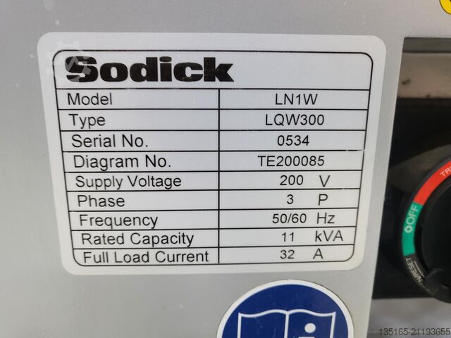 Wire eroding machine Sodick AQ 300 L