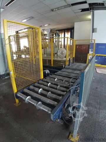 Pallet strapping and film wrapping line Cyklob XZE-3111- GL 2020 pallet conveyin