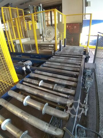 Pallet strapping and film wrapping line Cyklob XZE-3111- GL 2020 pallet conveyin