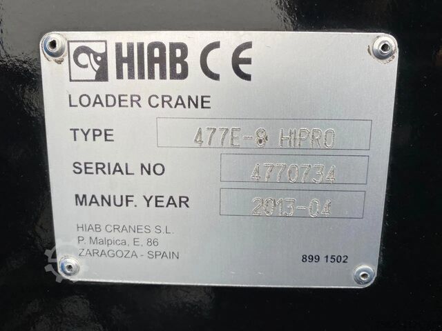 Crane truck Scania R560 V8 8X2 TREKKER/BAKWAGEN + HIAB 477E-8 HIPR...