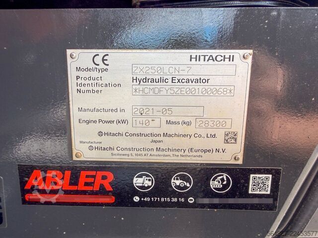 Chain excavator HITACHI ZX250 LCN-7 OQ80SW vollhydr. ZSA
