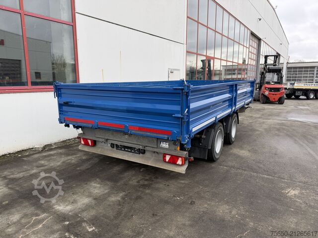 Dreiseitenkipper Anhänger  18 k  18 t Tandemkipper- Tieflader, BreitbereiftWenig Benutzt