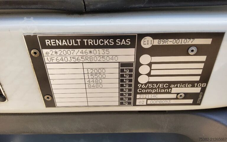 Koffer Renault D 220 P4x2 MED 12 TON - EURO 6 - 39-BZG-4